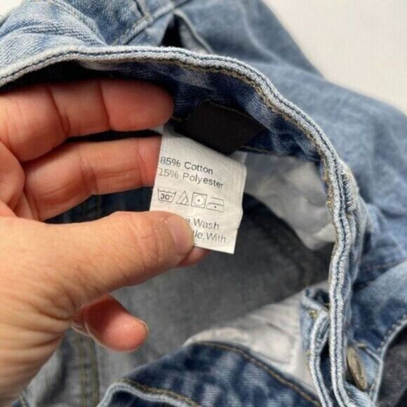 SHEIN M Medium Jean Denim High Waist Shorts Cuffed - Picture 5 of 5